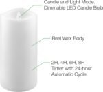 Stonebriar 6 Count White Real Wax 3x6 Flameless LED Pillar Candles with Remote a... - Image 5