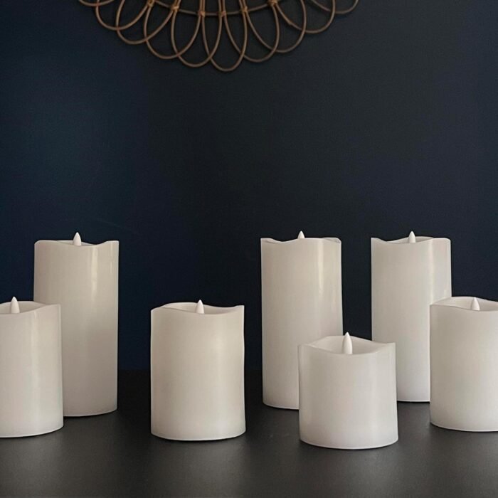 Stonebriar 6 Count White Real Wax 3x6 Flameless LED Pillar Candles with Remote a... - Image 10