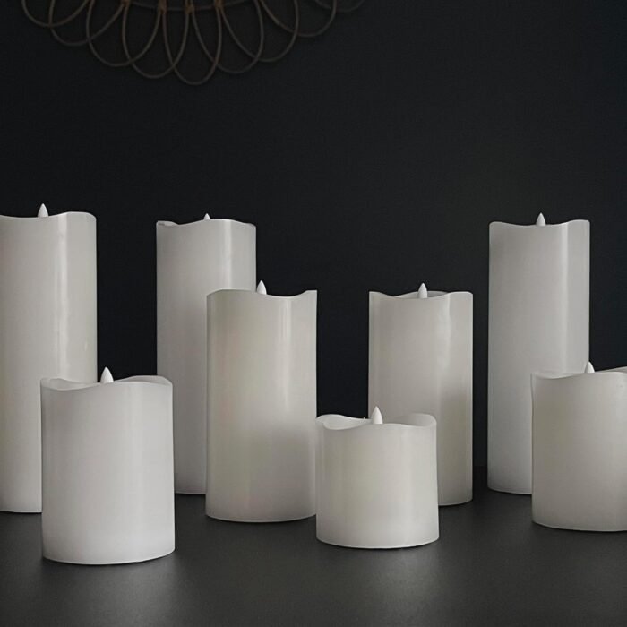 Stonebriar 6 Count White Real Wax 3x6 Flameless LED Pillar Candles with Remote a... - Image 12