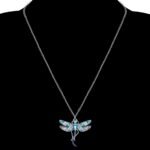 BONSNY Statement Enamel Rhinestone Dragonfly Necklaces Pendant Original Design G... - Image 3