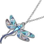 BONSNY Statement Enamel Rhinestone Dragonfly Necklaces Pendant Original Design G... - Image 4