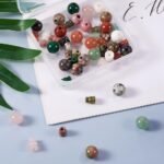 KISSITTY 12 Sets Natural Gemstone Guru Beads for Mala Making 10mm Three Hole Rou... - Image 6