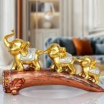 Resin Elephant Figurines Set of 3, Indoor Decorative Statue for Living Room, Man... - Image 3