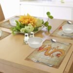 Ambesonne Dragon Place Mats Set of 4, Chinese Folk Elements Cartoon Style Serpen... - Image 5