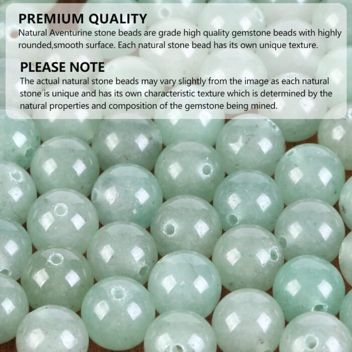 200pcs 4mm Natural Green Aventurine Gemstones Loose Spacer Round Stone Beads for... - Image 4