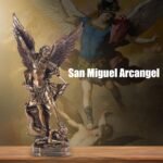 QIANLING 12.5in San Miguel Arcangel Statue, St Michael Statue in Bronzed Resin, ... - Image 5