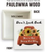Inspirational Sunflower Decor Sunflower Gifts Sunshine Wood Box Sign 5 x 5 Inche... - Image 3