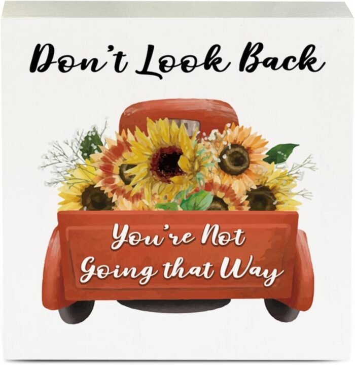 Inspirational Sunflower Decor Sunflower Gifts Sunshine Wood Box Sign 5 x 5 Inche... - Image 8
