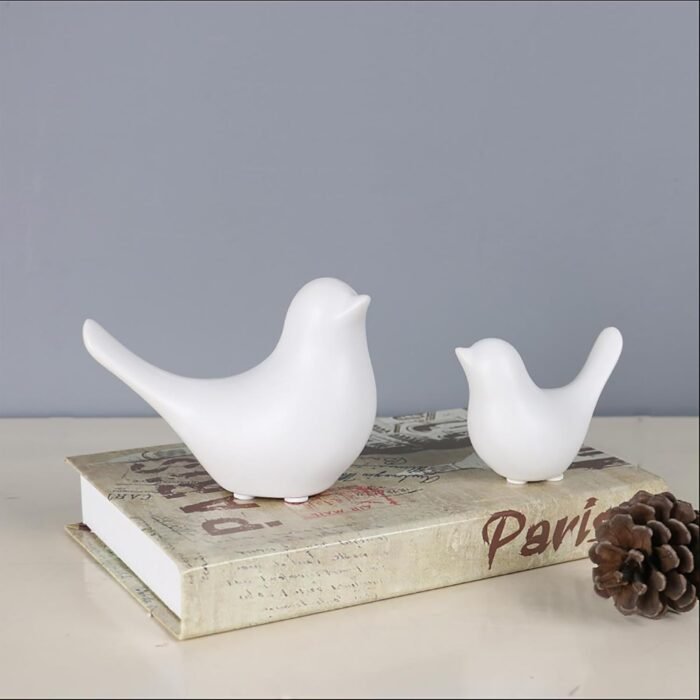 FANTESTICRYAN Small Animal Statues Home Decor Modern Style White Decorative Orna... - Image 3