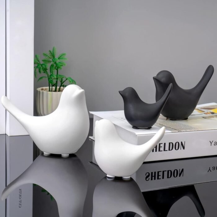 FANTESTICRYAN Small Animal Statues Home Decor Modern Style White Decorative Orna... - Image 5