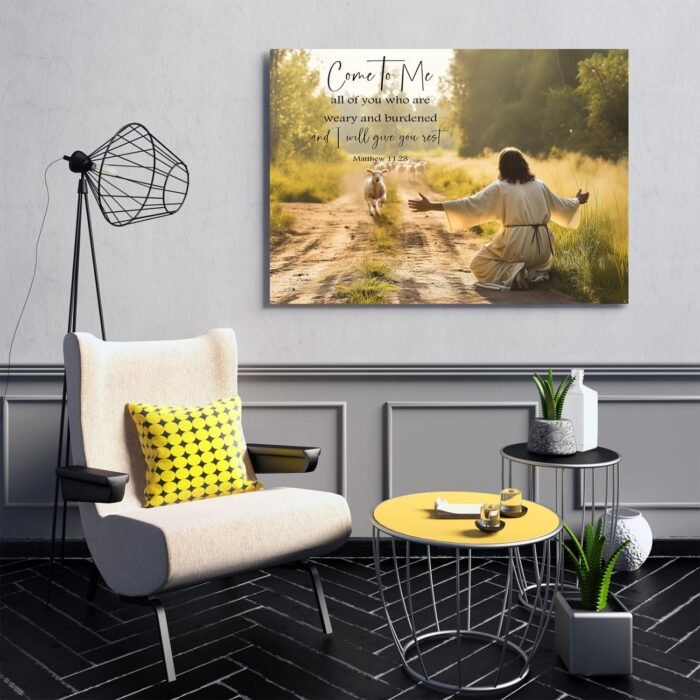 Fchen art Christian Jesus Wall Decor,Come To Me All You Who Are Weary And Burden... - Image 4