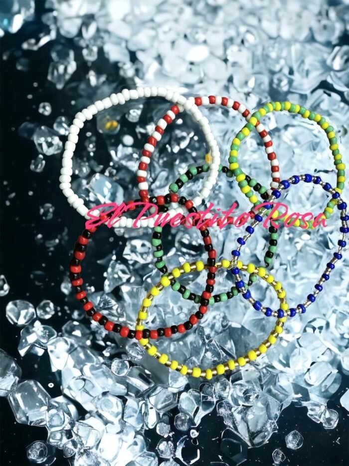 El Puestito Rosa 7 Pack Ilde 8' Santo Blessed Bracelet Santeria, Obattala, Orula... - Image 3