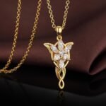 Arwen Evenstar Pendant Necklace with 5A+ Cubic Zirconia 18K White Gold Plated Ho... - Image 5