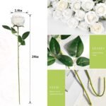 60 Pcs Artificial Roses Bulk Velvet Silk White Roses White Roses for Wedding Cen... - Image 3