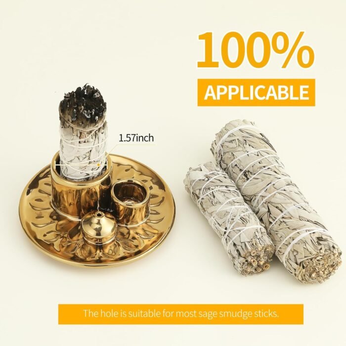 Handmade Ceramic Incense Burner for Palo Santo Incense Sticks, 4 in 1 Multi-Purp... - Image 7