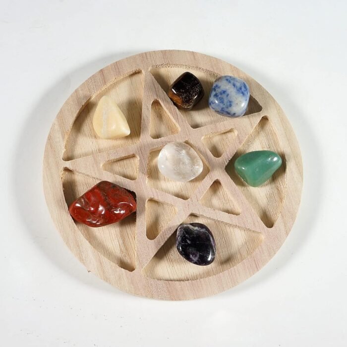 Natural Seven Chakra Crystal Tumbled Crystal Stones Gypsum Wood Moon Crystal She... - Image 4