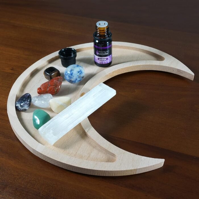 Natural Seven Chakra Crystal Tumbled Crystal Stones Gypsum Wood Moon Crystal She... - Image 5
