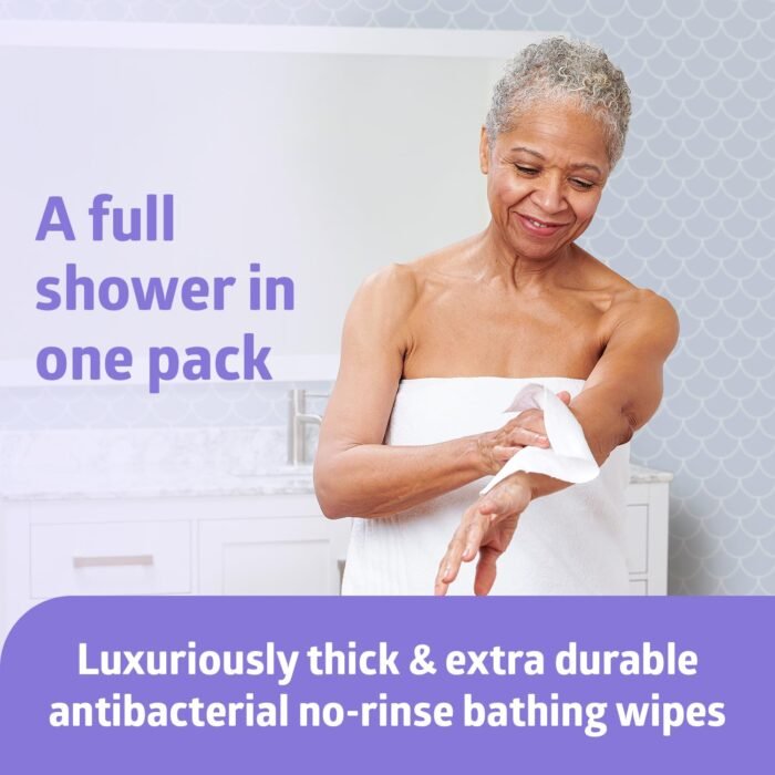 Medline ReadyBath LUXE Antibacterial Extra Thick Adult Bath Wipes, 192 Count (8 ... - Image 3