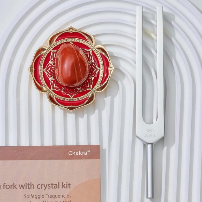Ckakra Solfeggio Frequencies Tuning Fork Kit with Natural Crystal,396hz,Inner Pe... - Image 3