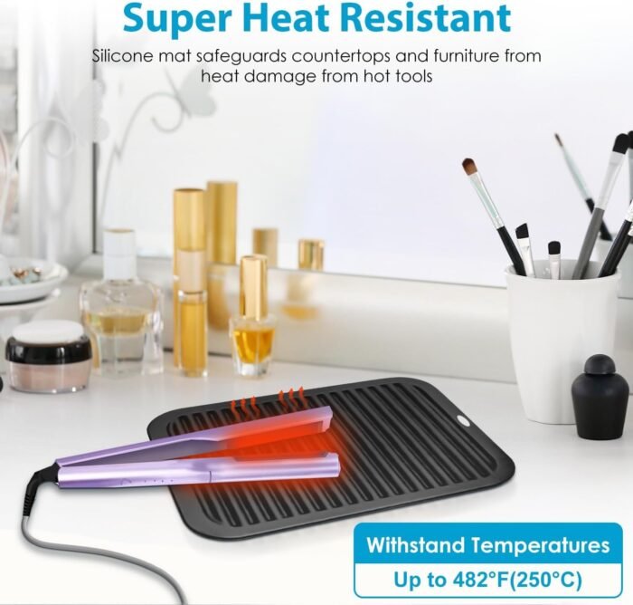 DeepKlean Large Silicone Heat Resistant Mat, Professional Hot Hair Tools Mat for... - Image 3