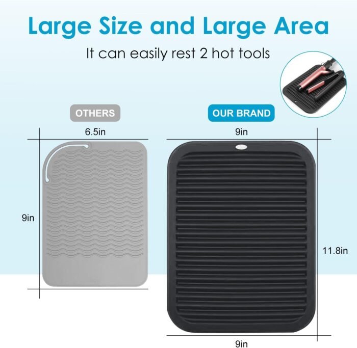 DeepKlean Large Silicone Heat Resistant Mat, Professional Hot Hair Tools Mat for... - Image 4