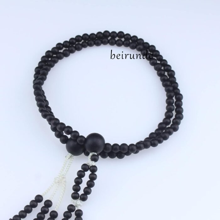 Black Wood Beads Japanese Soka Gakkai SGI Juzu Nichiren Buddhism Prayer Beads - Image 3