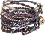 NOVICA Handmade Glass Beaded Macrame Bracelets in Black Set of 7 Wristband Guate... - Image 3