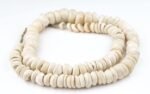 TheBeadChest Natural West African Shell Beads White 17mm Ghana Unusual Large Hol... - Image 4