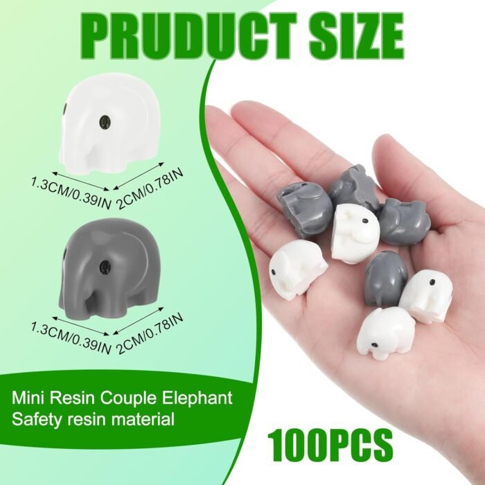 100 Pcs Mini Resin Elephants Miniature Animal Figurines Cute Elephants Fairy Gar... - Image 3