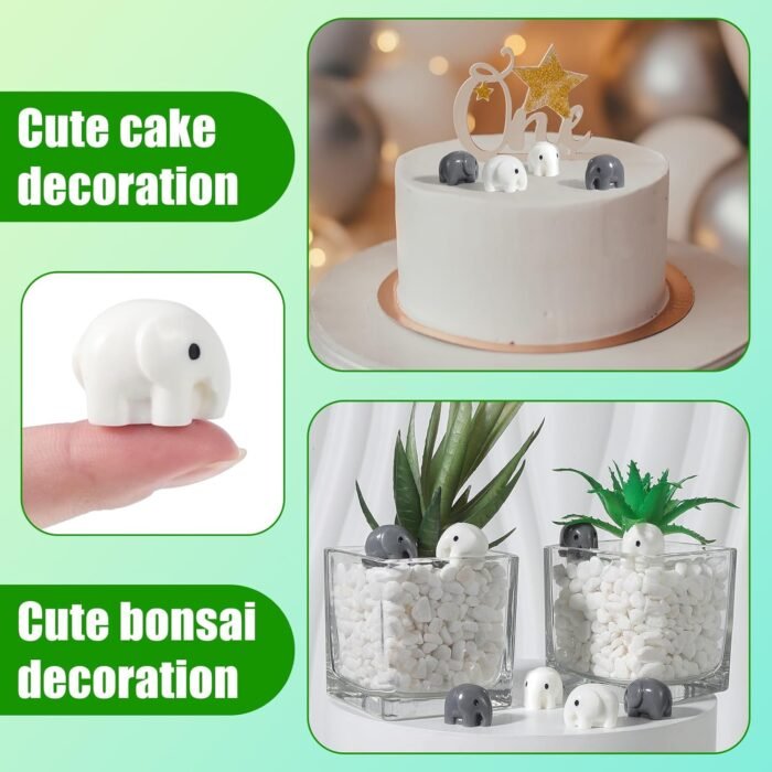 100 Pcs Mini Resin Elephants Miniature Animal Figurines Cute Elephants Fairy Gar... - Image 4