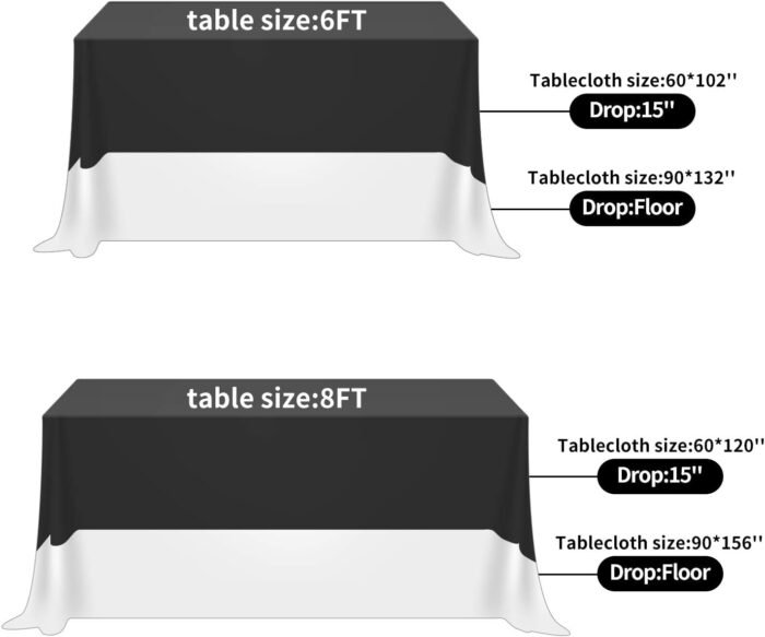 Fokitut 2 Pack Waterproof Rectangle Tablecloth, 60x102 Inch, Stain Resistant and... - Image 4