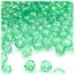 The Crafts Outlet 1,000pc Faceted Plastic Transparent Beads Round 6mm Emerald Gr... - Image 4