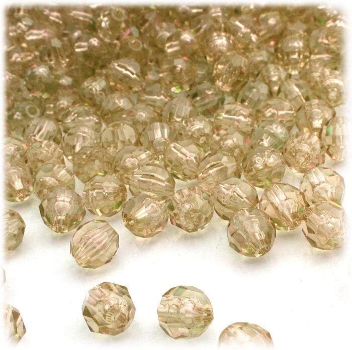 The Crafts Outlet 1,000pc Faceted Plastic Transparent Beads Round 6mm Emerald Gr... - Image 9