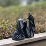 Grim Reaper Sitting Statue Gothic Scary Art Decor Black Robe Mystery Man Creepy ... - Image 3