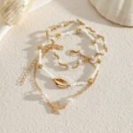 Seashell Ankle Bracelets for Women Starfish Bracelets Layered Boho Puka Shell An... - Image 4