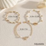 Seashell Ankle Bracelets for Women Starfish Bracelets Layered Boho Puka Shell An... - Image 6