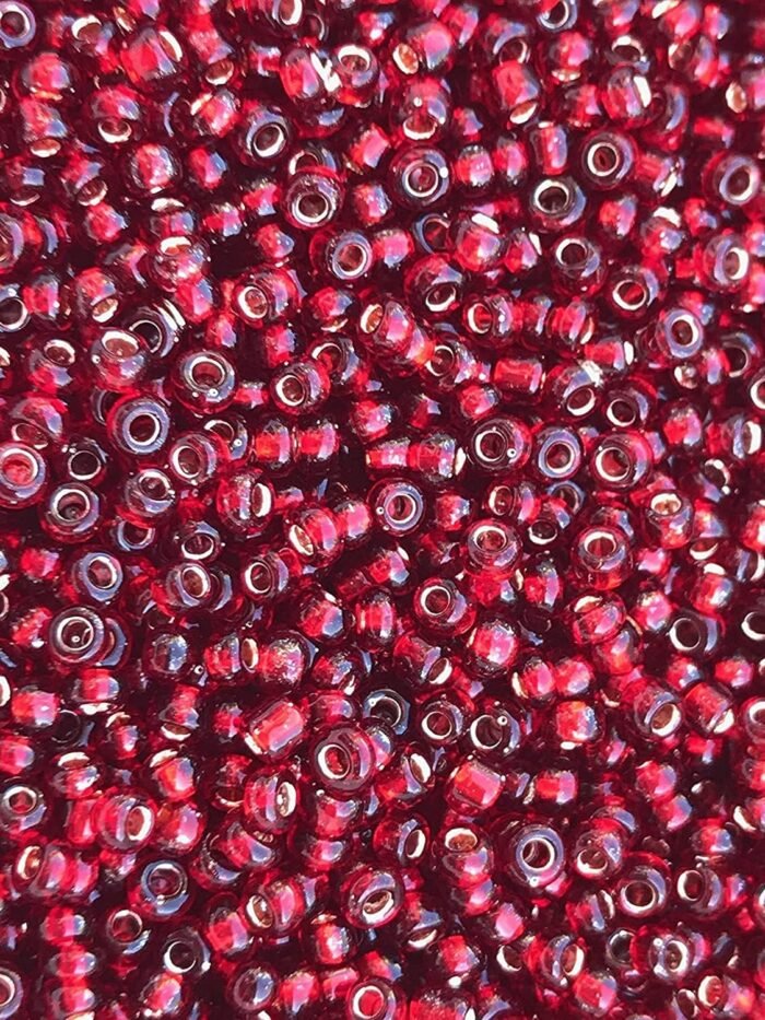 Seed Beads Size:11/0 50 gr / 1.76 oz (Burgundy/Dark Red Silver Lined) - Image 3