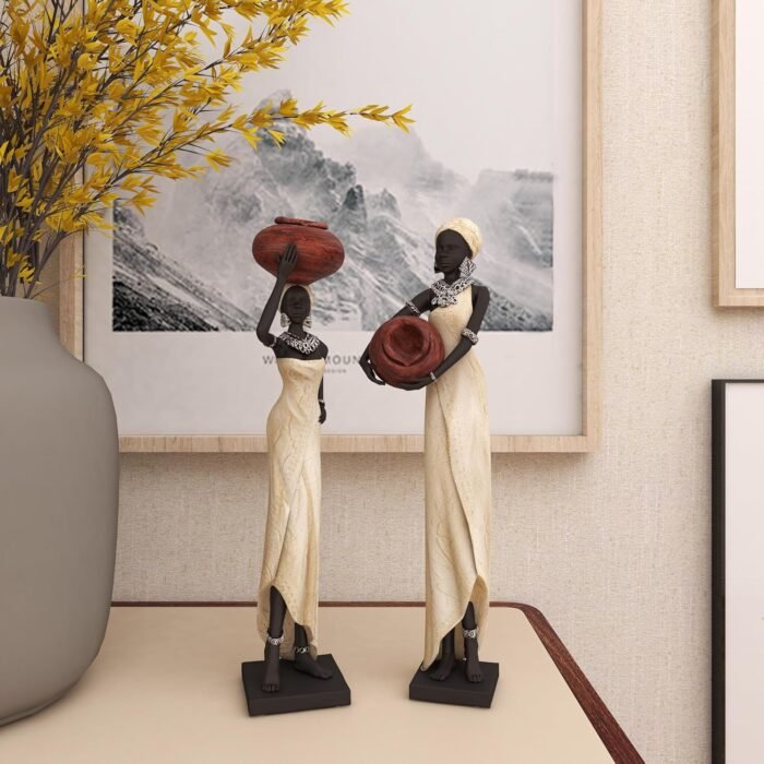 Deco 79 Polystone Woman Decorative Sculpture Standing African Home Decor Statues... - Image 10