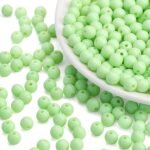 500PCs 8MM Smooth Green Acrylic Round Beads, Round Acrylic Balls Gumball Beads, ... - Image 3