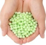 500PCs 8MM Smooth Green Acrylic Round Beads, Round Acrylic Balls Gumball Beads, ... - Image 5
