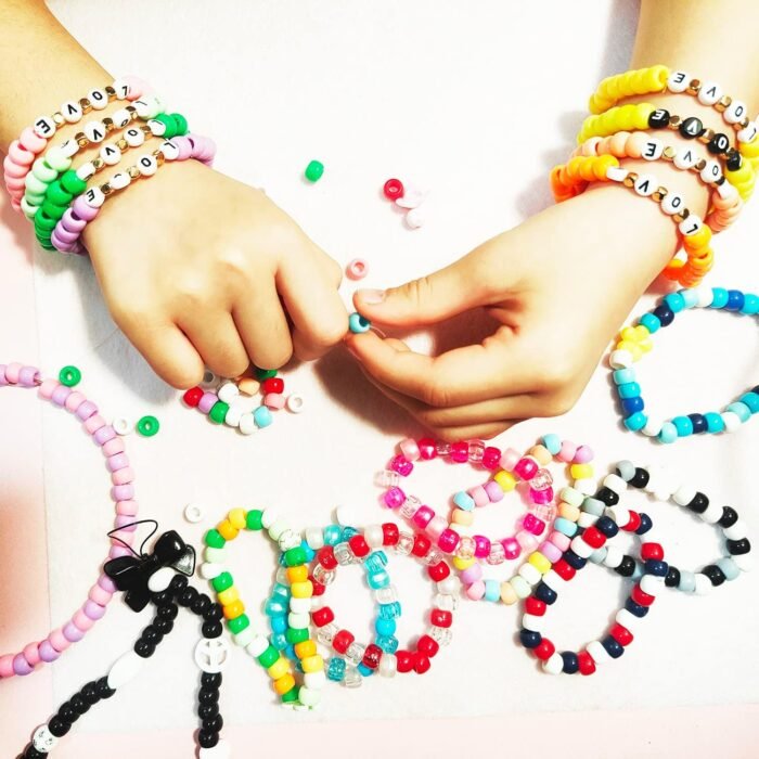 1000 PCS Fluorescent Yellow 6x9mm Pony Beads, Bracelet Beads, Beads for Hair Bra... - Image 5