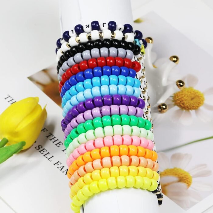 1000 PCS Fluorescent Yellow 6x9mm Pony Beads, Bracelet Beads, Beads for Hair Bra... - Image 6