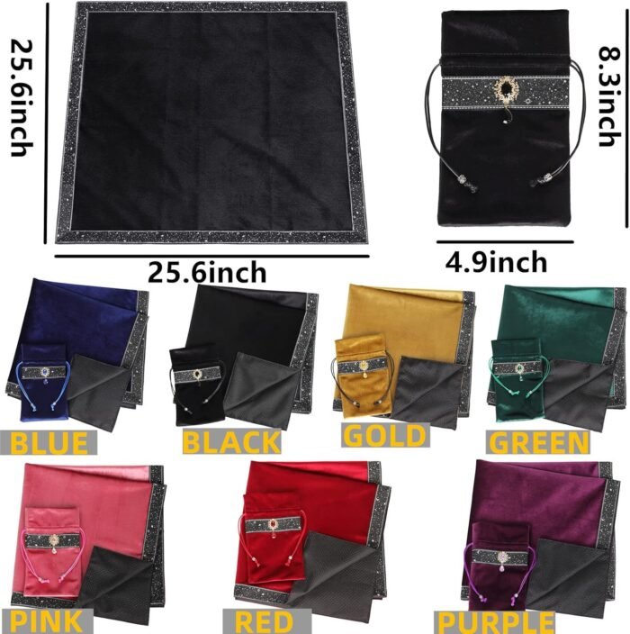 Tarot Cards Bag Divination Tablecloth Star River Lace Thickened Velvet Back Part... - Image 4