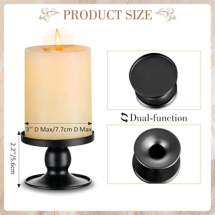 Unity Candle Holder - Black Unity Candle Holders for Weddings, Metal Black Unity... - Image 3
