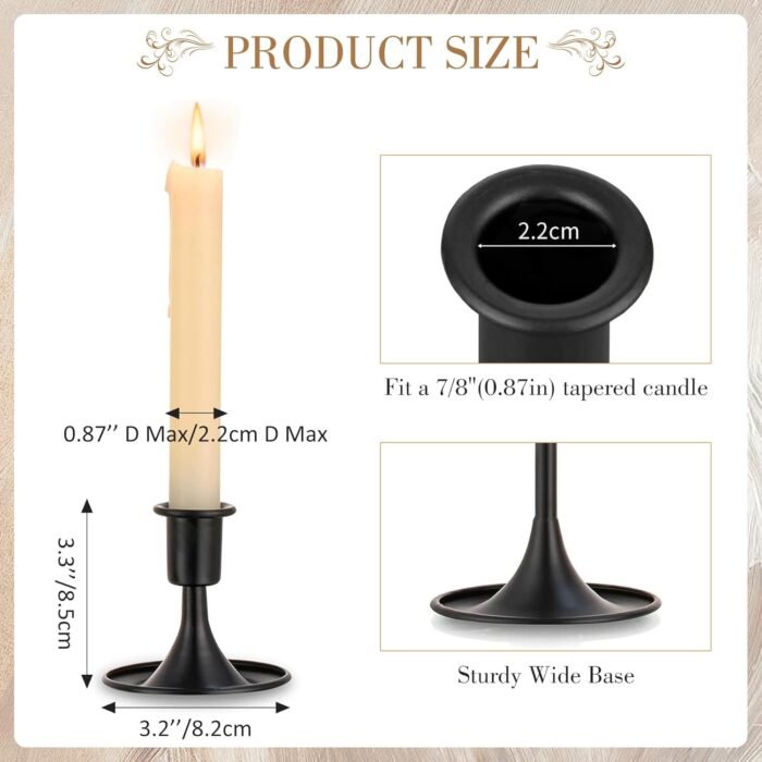 Unity Candle Holder - Black Unity Candle Holders for Weddings, Metal Black Unity... - Image 4