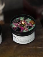 Obsidian Crystal Stone Energy Candle, Good Aura Health Protection, Baltic Amber ... - Image 4