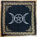 Indian Consigners Altar Cloth - Triple Moon Pentagram Triquetra Witchcraft Alter... - Image 3