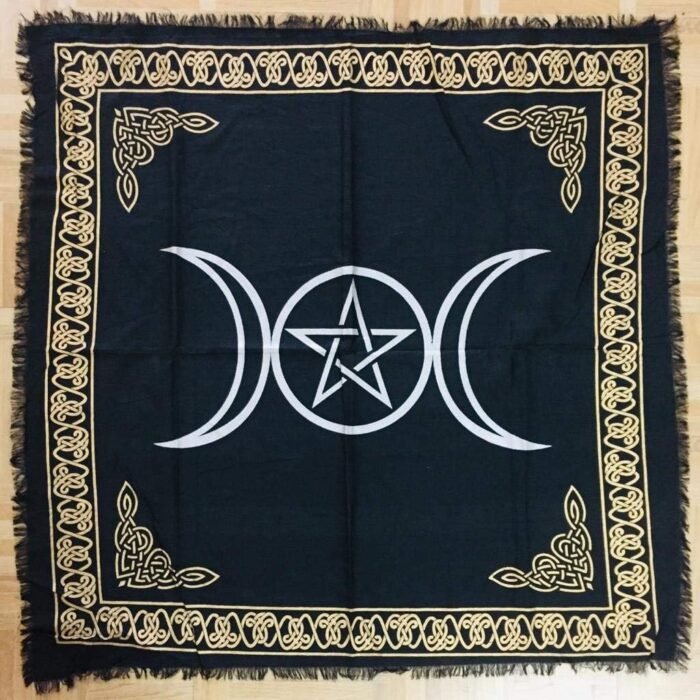Indian Consigners Altar Cloth - Triple Moon Pentagram Triquetra Witchcraft Alter... - Image 3