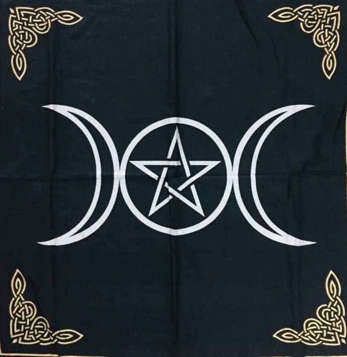 Indian Consigners Altar Cloth - Triple Moon Pentagram Triquetra Witchcraft Alter... - Image 4