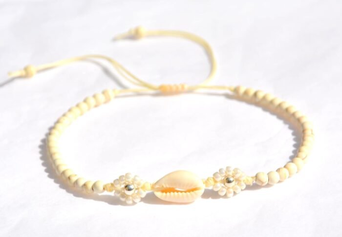 White Anklet for Women and Teen Girls, Adjustable Waterproof Natural Cowrie Seas... - Image 3